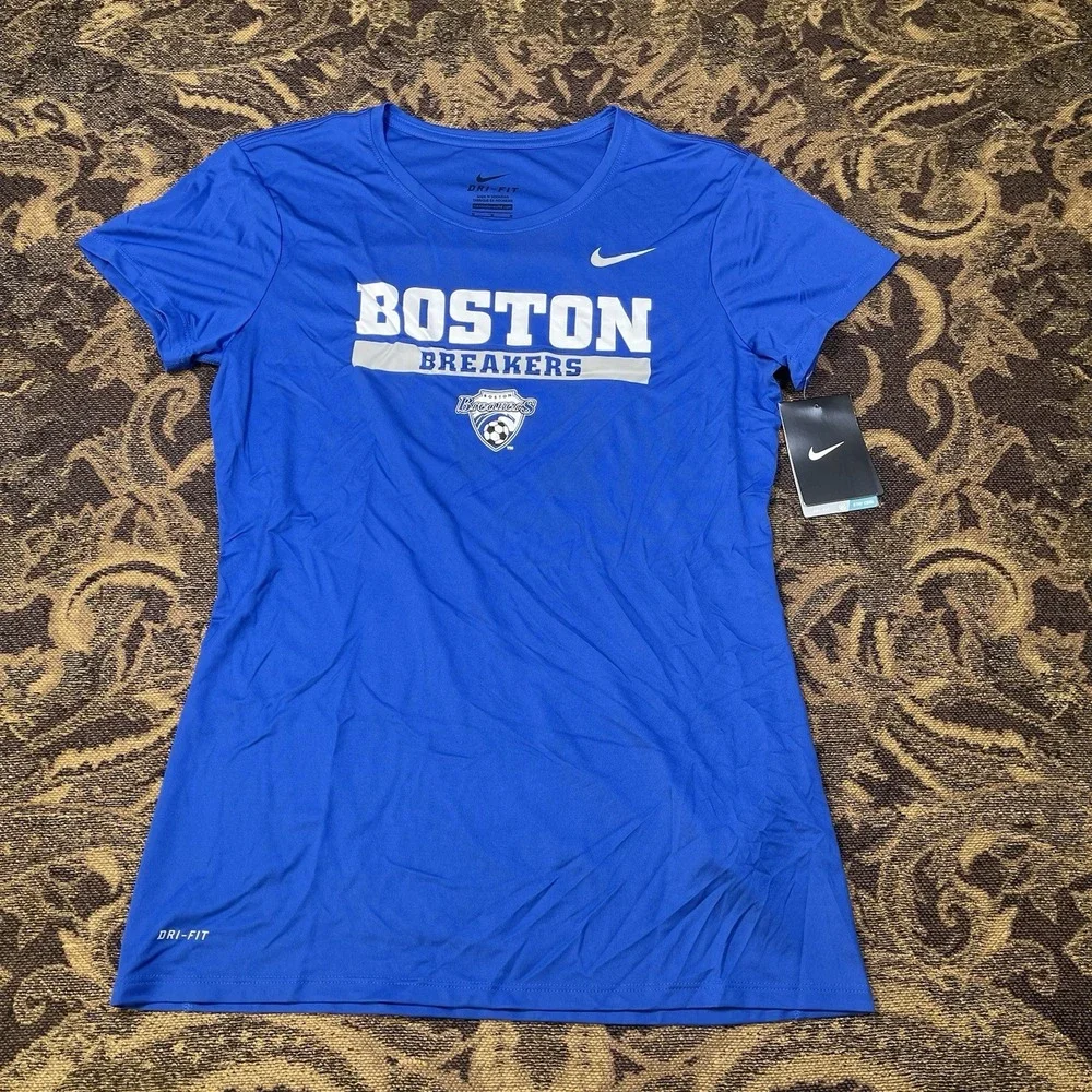 Nike Dri-FIT Boston Breakers FC NWSL Soccer women's Blue t-shirt Size Medium New
